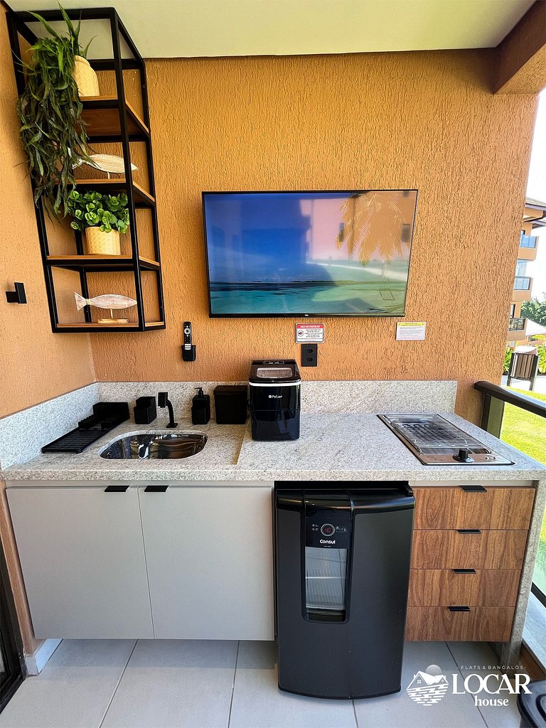 Flat Térreo com vista para a Praia dos Carneiros e varanda G