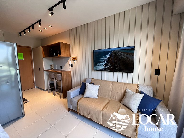 Flat premium com varanda gourmet no Makia Resort em Muro Alt