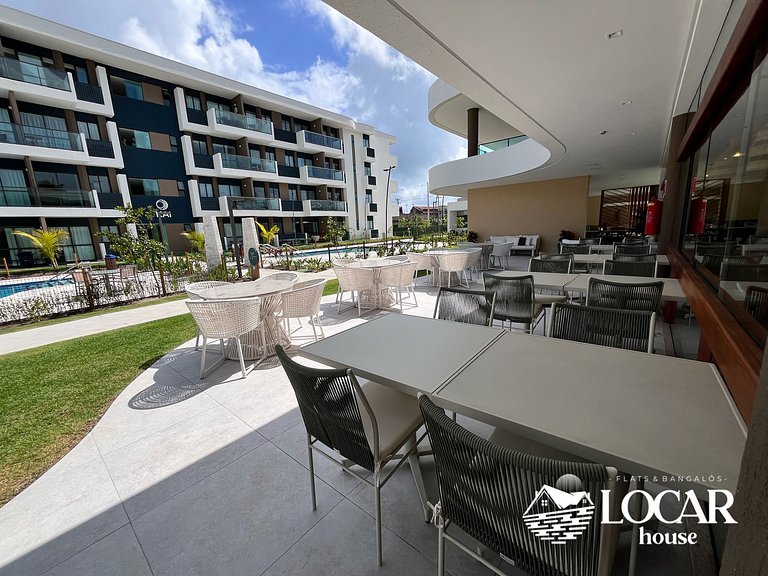 Flat premium com varanda gourmet no Makia Resort em Muro Alt