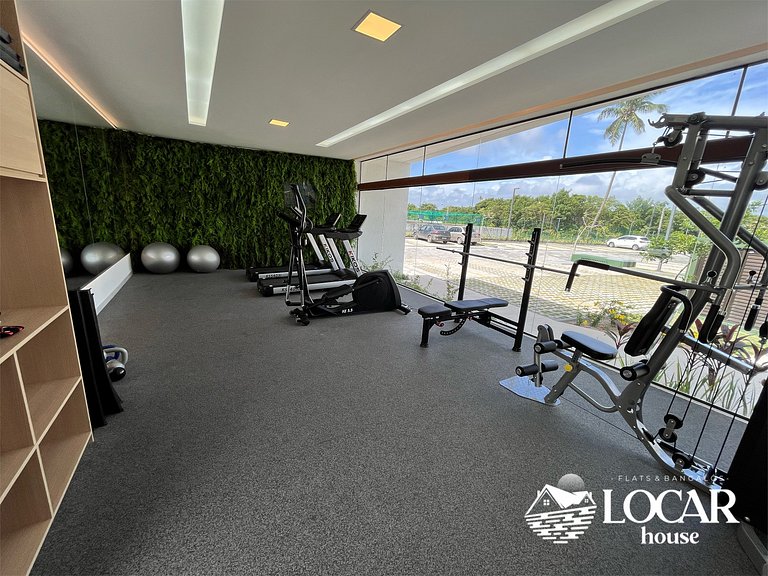 Flat premium com varanda gourmet no Makia Resort em Muro Alt