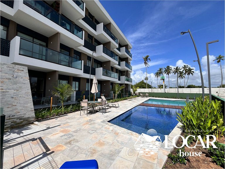 Flat premium com varanda gourmet no Makia Resort em Muro Alt