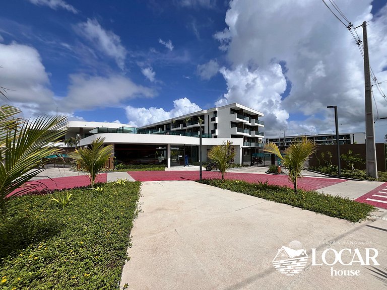 Flat premium com varanda gourmet no Makia Resort em Muro Alt