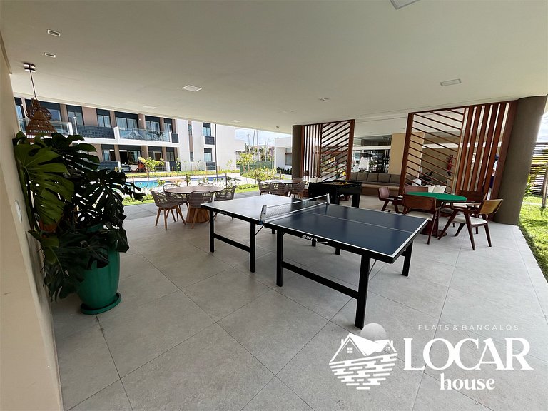 Flat premium com varanda gourmet no Makia Resort em Muro Alt