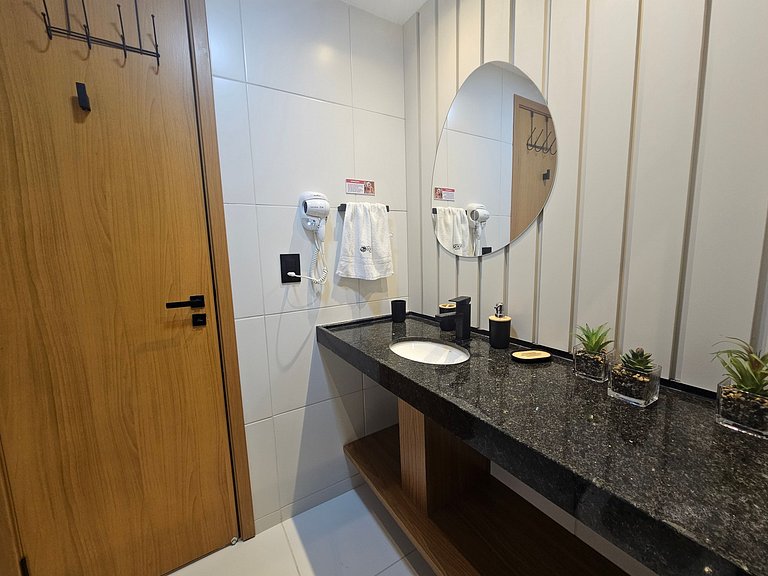 Flat premium com varanda gourmet no Makia Resort em Muro Alt