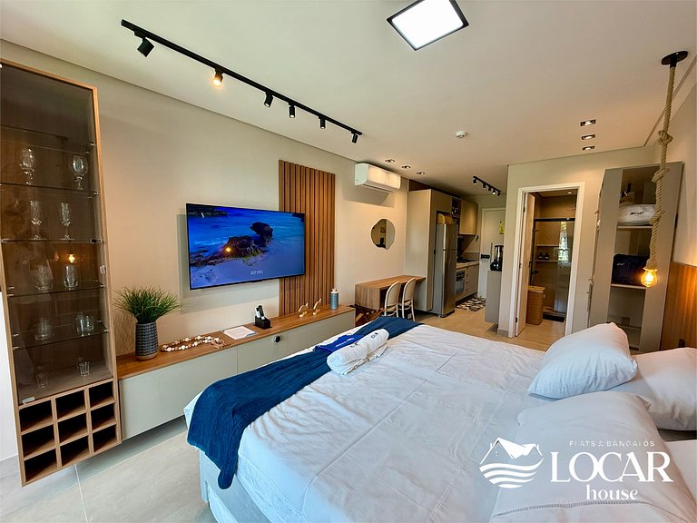Flat Luxo com varanda gourmet e jardim privativo
