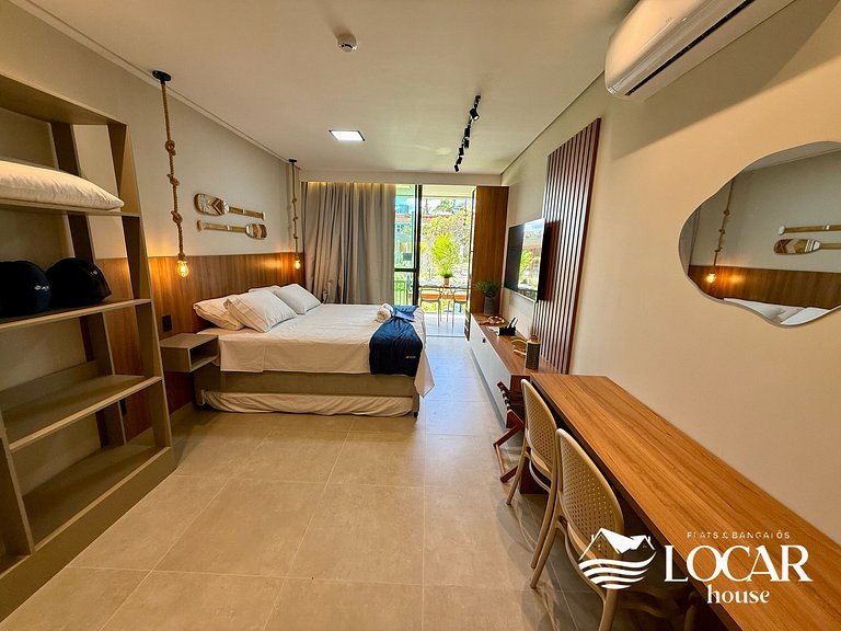 Flat Luxo com varanda gourmet e jardim privativo