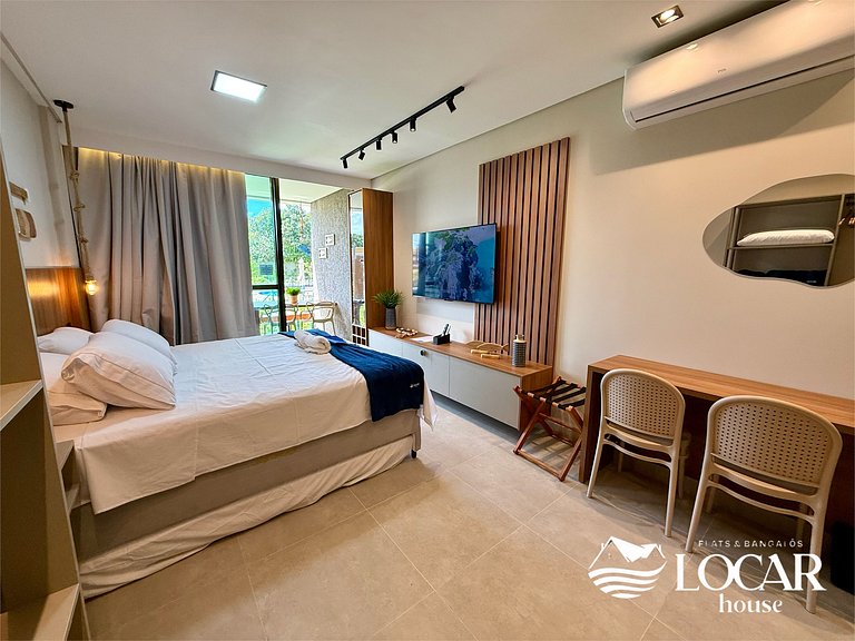 Flat Luxo com varanda gourmet e jardim privativo