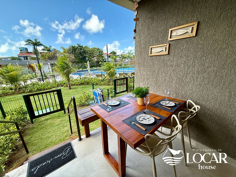 Flat Luxo com varanda gourmet e jardim privativo