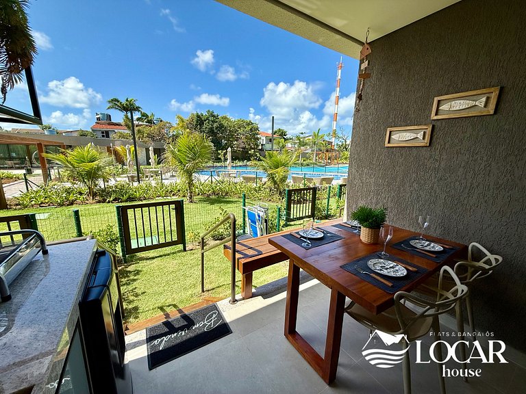 Flat Luxo com varanda gourmet e jardim privativo