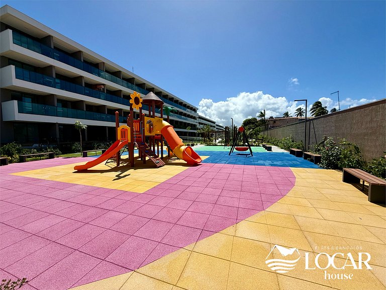 Flat Luxo com varanda gourmet e jardim privativo