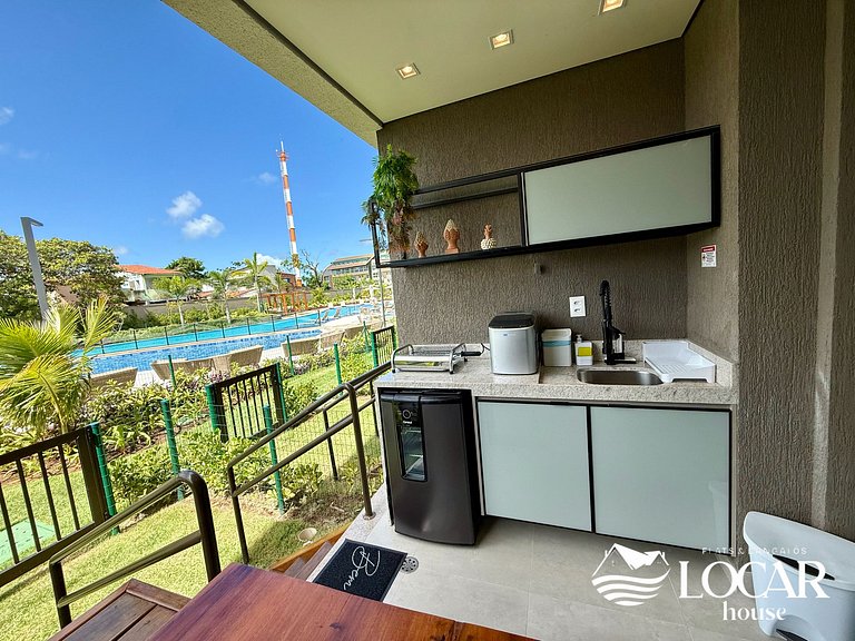 Flat com varanda gourmet e jardim privativo - CUPE - Flat 01