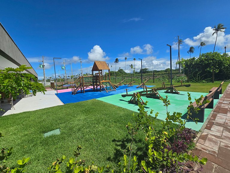 Flat Luxo com varanda gourmet e jardim privativo
