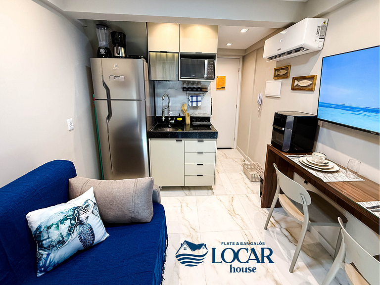 Flat 305 completo no centro de Porto de Galinhas