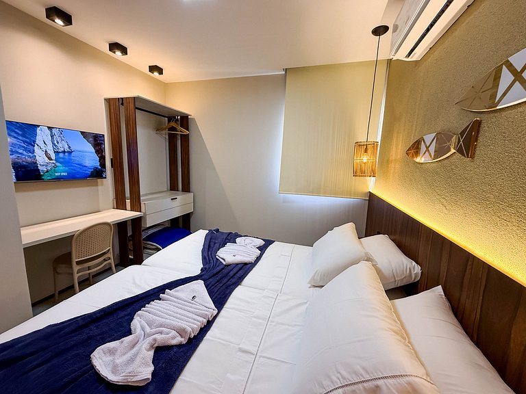 Flat Premium Naay no térreo pé na areia- 8 pessoas