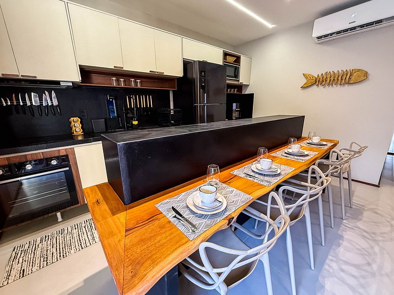 Flat Premium Naay no térreo pé na areia- 8 pessoas