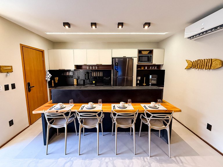 Flat Premium Naay no térreo pé na areia- 8 pessoas