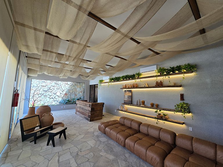 Flat Premium Naay no térreo pé na areia- 8 pessoas