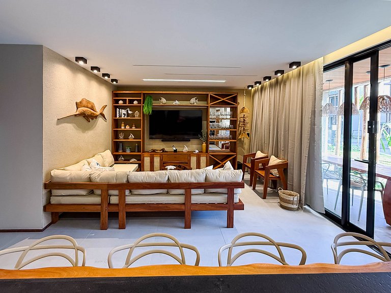 Flat Premium Naay no térreo pé na areia- 8 pessoas