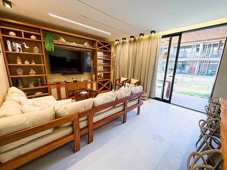 Flat Premium Naay no térreo pé na areia- 8 pessoas