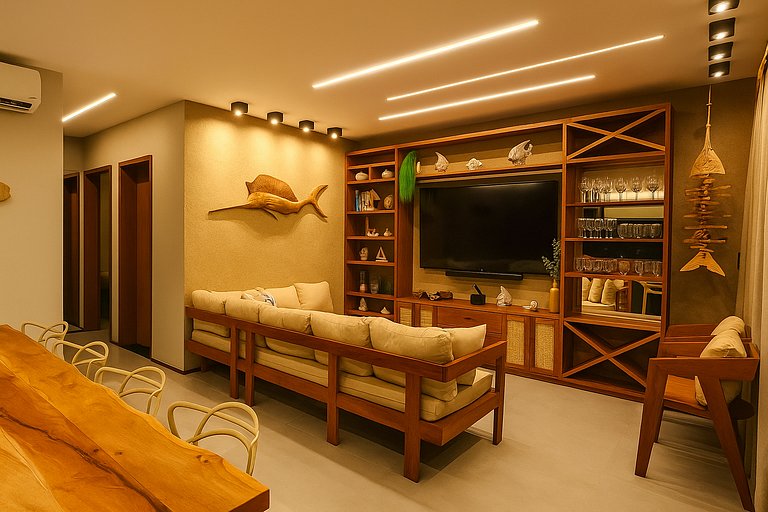 Flat Premium Naay no térreo pé na areia- 8 pessoas